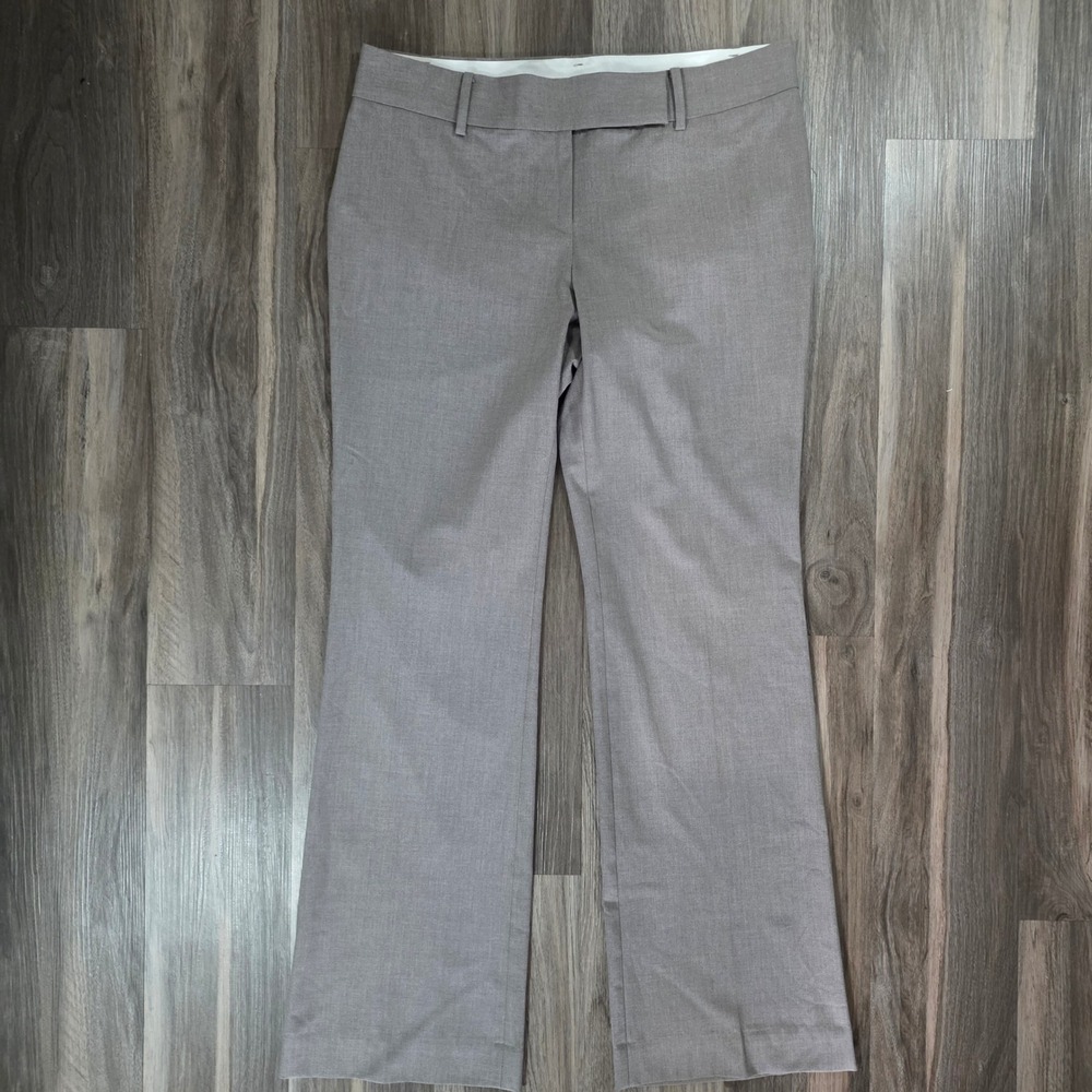 Ann Taylor Women Taupe Gray Flare Leg Dress Pants Size 10 Professional Workwear